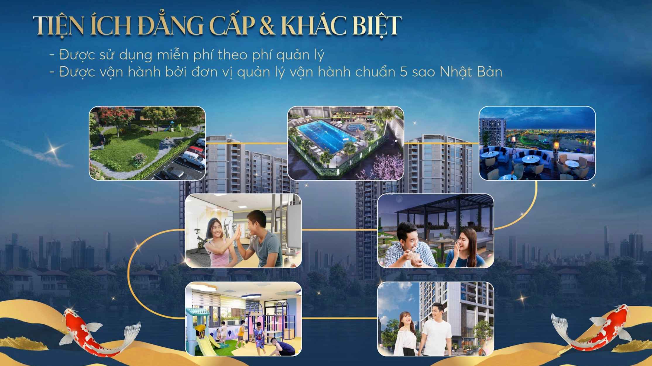 Với phí dịch vụ được 19.000 VND/m²/tháng, bạn có thể sử dụng tiện ích đẳng cấp và khác biệt